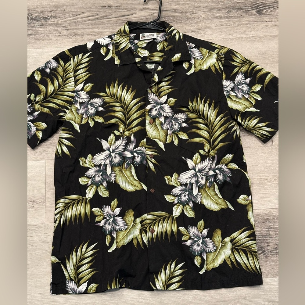 ALOHA REPUBLIC Vintage Hawaiian ButtonUp Shirt Mens Large Made In USA 100%Cotton
